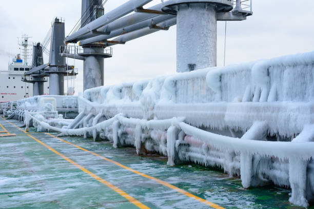 Icing of the ship at sea
