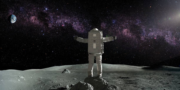 istock Astronaut On Moon With Arms Out 2167007090