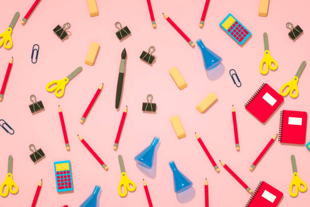 istock School Supplies on Pink Background, Back to School Concept 2167015829