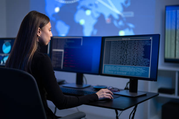 istock Busy Female IT Consultant in cyber security team working to prevent security threats, vulnerability and solve incidents 2167017161