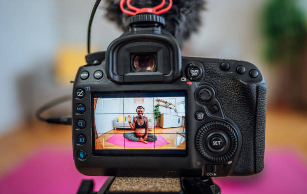 istock Pregnant woman vlogging about exercising 2167018295