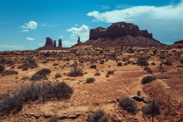 Traveling in Monument Valley, Arizona. The iconic rocky formations of the natural park