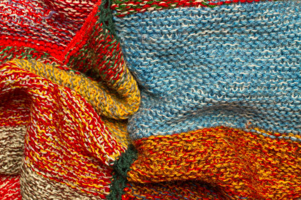 istock A multicolored wool cloth texture in close up view 2167026725