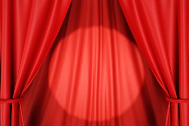 istock Fabric luxury red curtains. Theater stage concept 2167028613