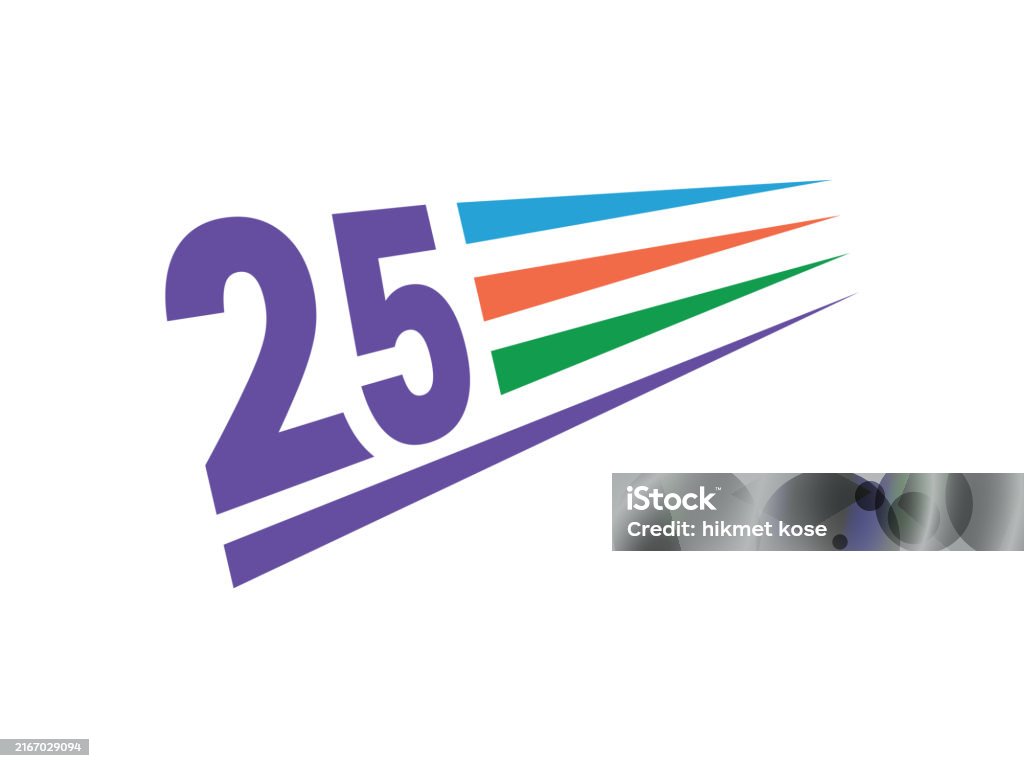 25 Digain Number 25 On White Background Perspective 25 Years Number Stock ...