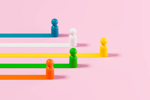 istock Leadership, Teamwork, Business Concept with Colorful Pawns 2167030951