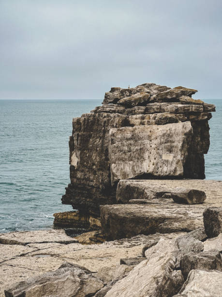 Pulpit Rock is a coastal feature at the southern tip of the Isle of Portland, Dorset. It's an artificial stack of rock that was left in the 1870s.