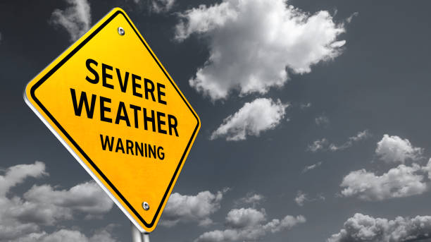 istock Severe Weather - road sign warning 2167033492