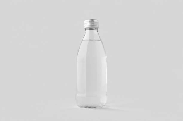 istock Small water bottle mockup, clear glass. 2167035812
