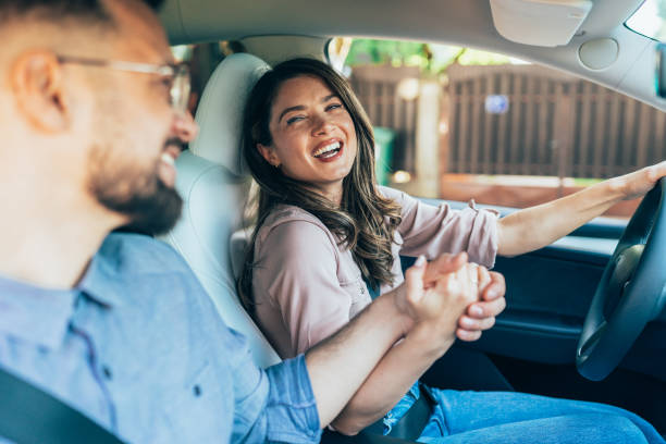 istock Young couple in the car 2167036410