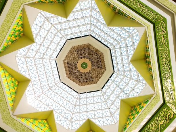 istock intricate ceiling design of a mosque with geometric patterns and stained glass windows 2167043915