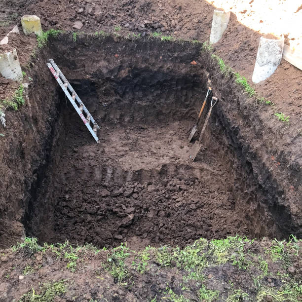 istock shovel and ladder  in digging a well. 2167046577