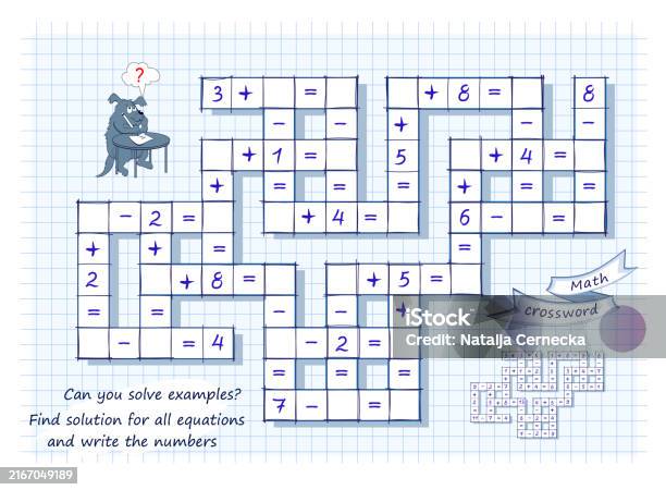 Solve Example Puzzle Math Crossword Can You Solve Examples Find Solution For All Equations ...