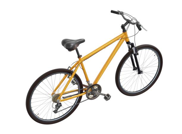 istock Orange bicycle, top back view isolated on white background, 3D illustration 2167053628