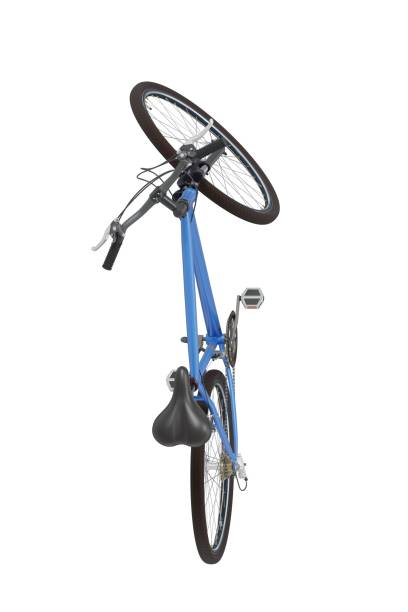 istock Blue bicycle standing on kickstand, top view isolated on white background, 3D illustration 2167053640