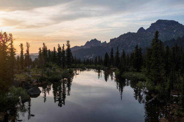 istock Twilight on a mountain lake. 2167054316
