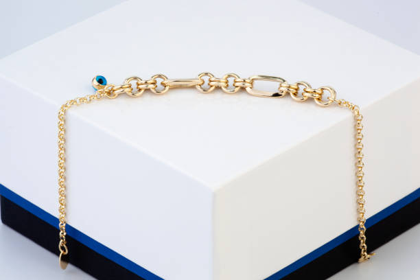 istock Gold jewelry bracelet,wristlet on white backround 2167054504