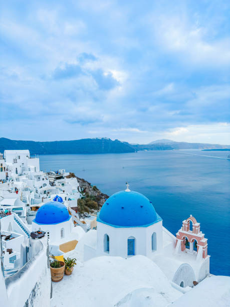 istock Santorini city views - blue church 2167054878