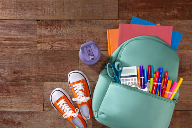 istock Back to School Backpack with Supplies on a Wood Background 2167057535