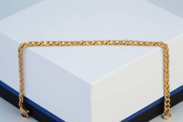 istock Gold chain necklace, gift jewelry 2167057923