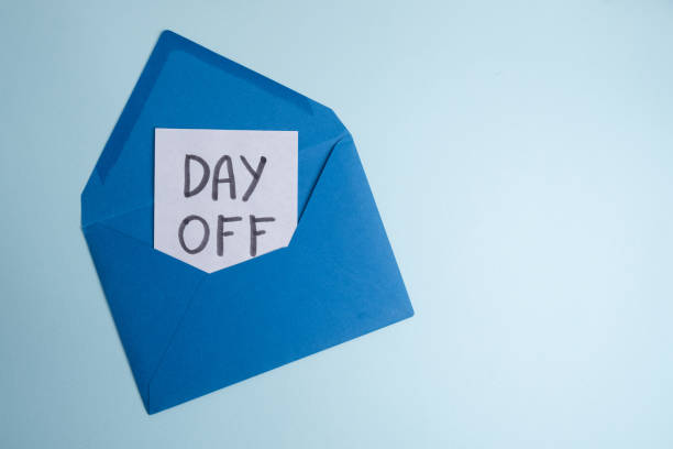 istock Day off - workplace message in the office. Concept of absence from work and day off 2167058018