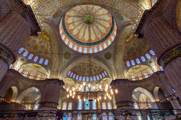 istock Decorated ceiling of Blue or Sultan Ahmed mosque, Istanbul, Turkey 2167061290
