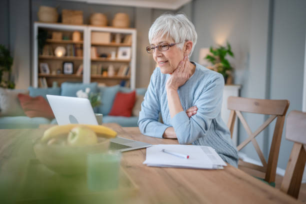 istock Senior caucasian woman use laptop computer at home for work 2167065013