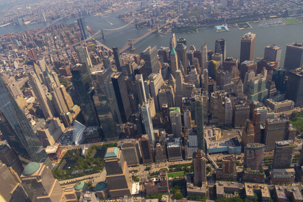 istock Helicopter flight over New York 2167067350