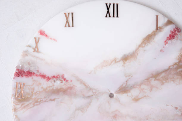 istock Handmade interior clocks made of epoxy resin. An interior item. 2167075431