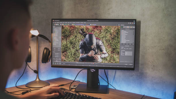 istock Young designer creates 3D model of game character using PC 2167076828