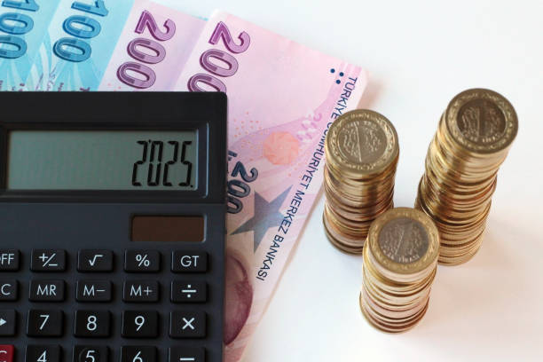 istock Calculator with 2025 numbers and Turkish Money 2167078585