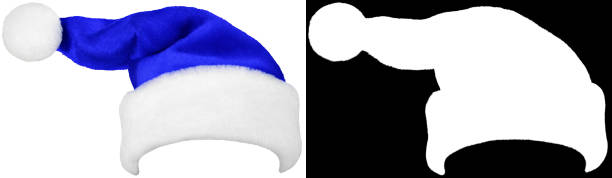 istock Santa Claus blue cap isolated on white 2167080065