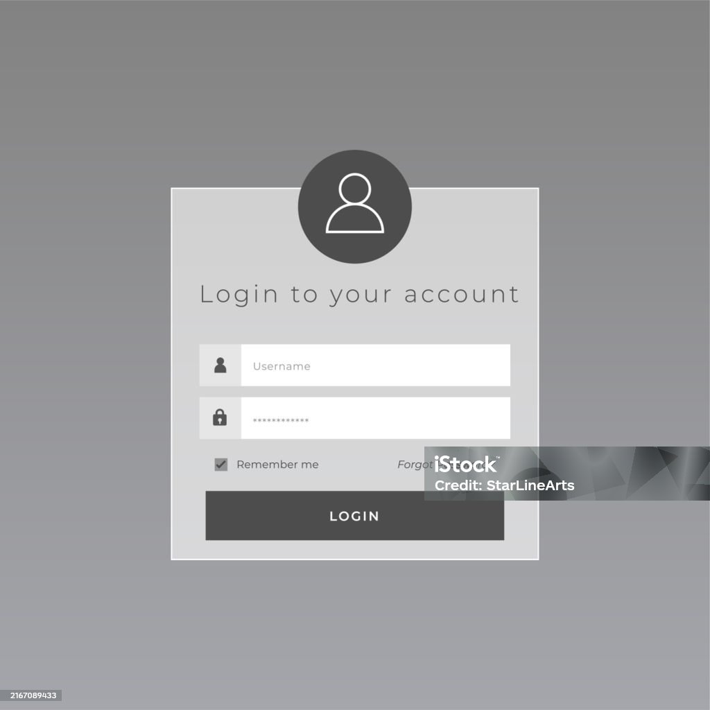 Enter Login Business Login Form Template Enter Web Screen Stock Illustration ...