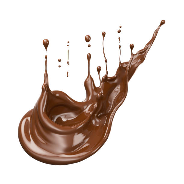 istock Dark Chocolate splash, Chocolate Milk or Syrup Flowing, 3d illustration. 2167091796