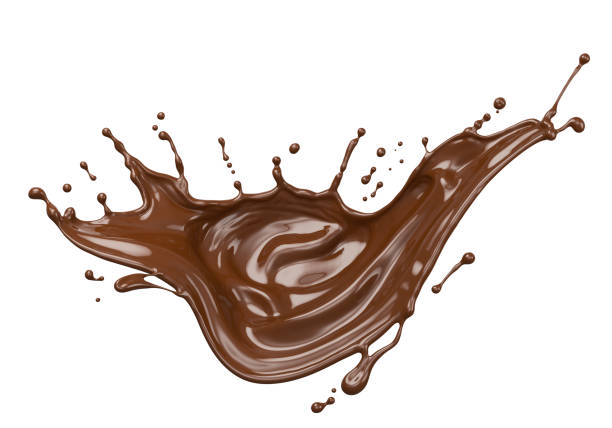 istock Dark Chocolate splash, Chocolate Milk or Syrup Flowing, 3d illustration. 2167091797