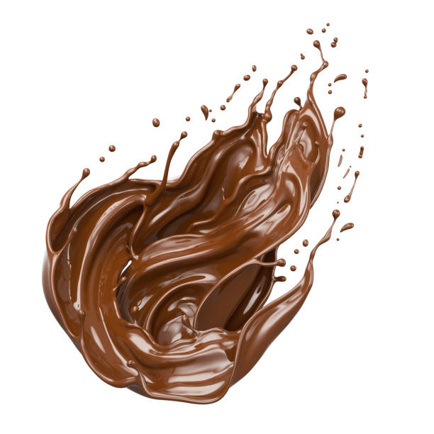 istock Dark Chocolate splash, Chocolate Milk or Syrup Flowing, 3d illustration. 2167091800