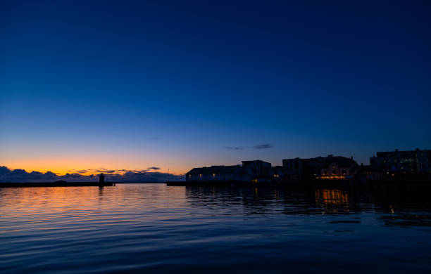Alesund port clear sky sunset Norway Scandinavia Europe