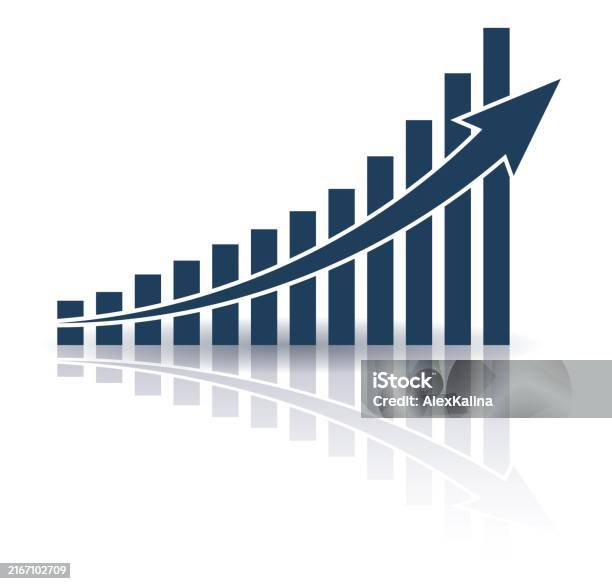 Rising Graph Pattern Graph With Increase And Growth Report Diagram With Rise And Gain ...