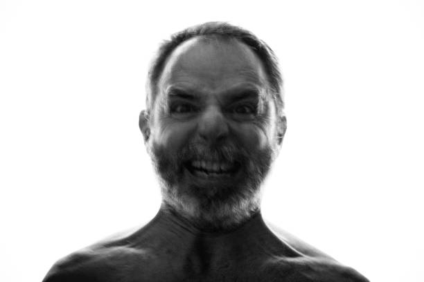 Series of black and white self-portraits with very close-ups of the face