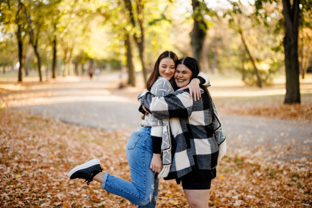 istock Best friends in autumn park 2167105987