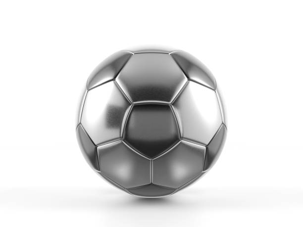 istock Silver soccer ball 2167106956