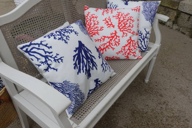 istock Wooden sofa with cushions 2167107077