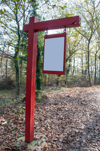 istock blank noticeboard  hanged at park in autumn 2167107851