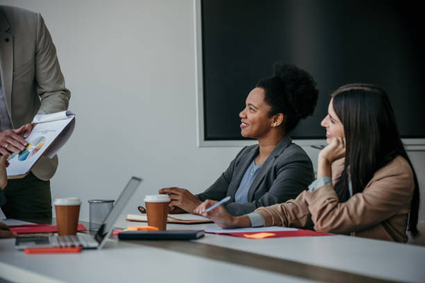 istock Business, people, and presentation in office on meeting 2167108992