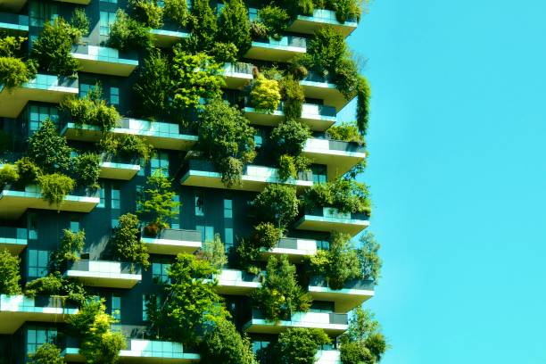 istock Iconic skyscraper with trees on the balconies 2167111427