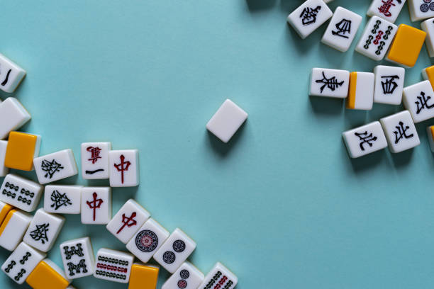 istock Mahjong tiles lined up 2167112959