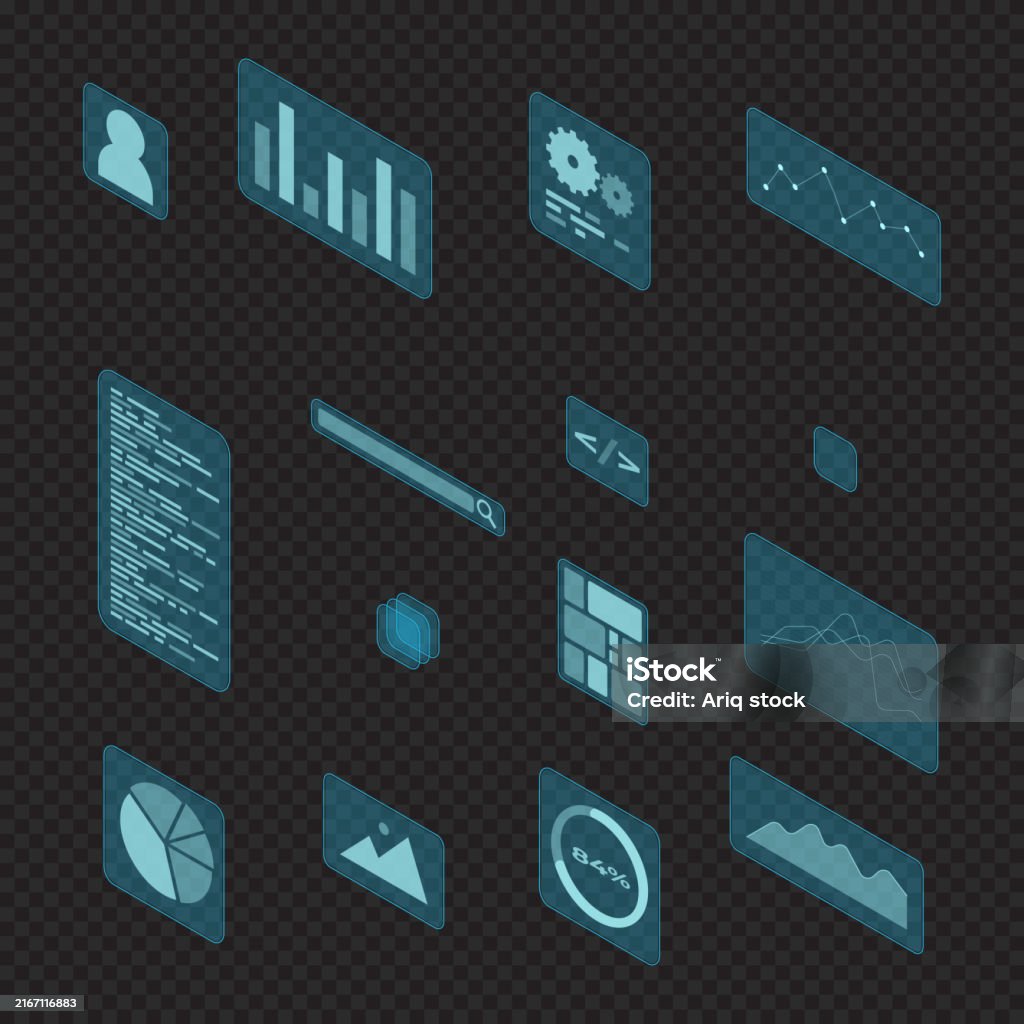 Isometric User Interface Elements Infographic Charts Data Visualization ...