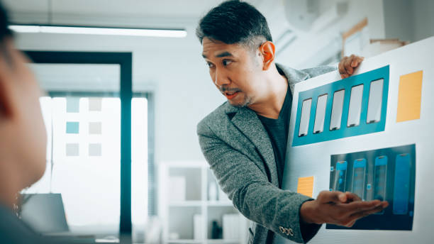 istock Innovation in the Workplace, Business Leader Discussing Mobile Prototype Design 2167122444