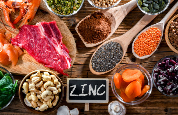 istock Composition with food products rich in zinc 2167124140