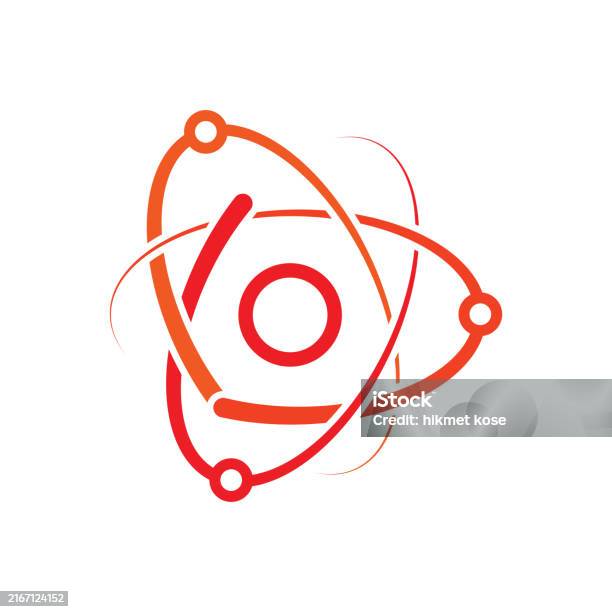 Red Atom Icon Red Atom Symbol On White Background Stock Illustration - Download Image ...
